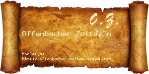 Offenbacher Zoltán névjegykártya